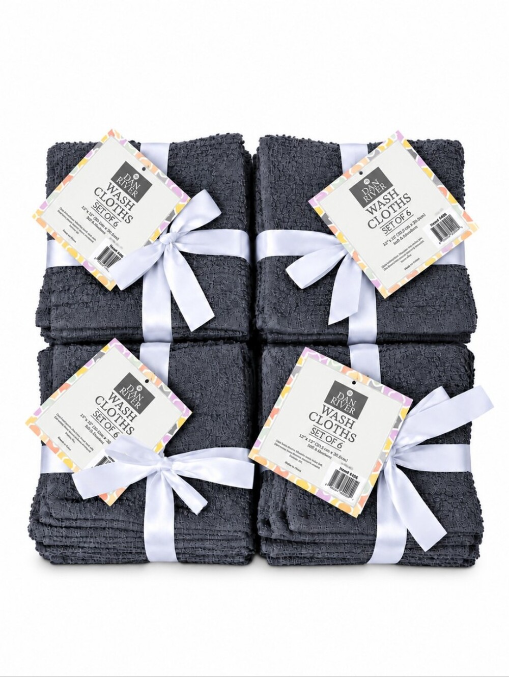 24 Pack 100% Cotton Wash Cloths 12" x 12" Soft Absorbent Quick Drying Brand New
